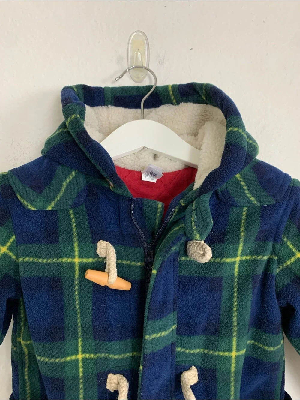Gap Toddler Plaid Fleece Duffle Coat Toggle